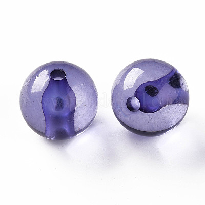 透明なアクリルビーズ  ラウンド  ミディアムスレートブルー  16x15mm  穴：2.8mm  約220個/500g&nbsp;MACR-S370-A16mm-752-1