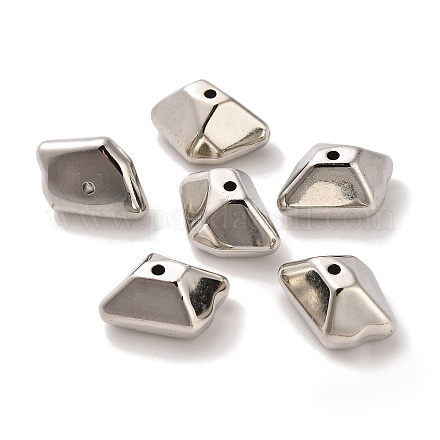 CCBプラスチックビーズ  四角形  プラチナ  10x19x14mm  穴：1.7mm&nbsp;CCB-U001-14P-1