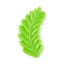Opaque Resin Cabochons, Leaf, Lawn Green, 37x23x3.5mm
