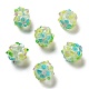 手作りランプワークビーズ連売り  バンピー  花の丸  シャンパンイエロー  11.5~13x11~12mm  穴：1.6~1.8mm  約45個/連  17.68~19.65''（44.9~49.9センチメートル）&nbsp;LAMP-N021-015A-13-2