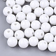 プラスチックビーズ  ラウンド  ホワイト  9.5mm  穴：2.5mm  約1100個/500g&nbsp;KY-Q051-01A-09-1