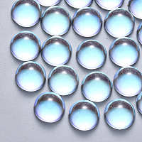 クリアガラスカボション  ABカラーメッキ  半円/ドーム  クリアAB  10x5mm&nbsp;X-GLAA-S190-013A-B01