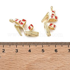 合金エナメルチャーム  ハイヒールの靴のチャーム  ラックめっき  ゴールドカラー  レッド  14x24x6.5mm  穴：1.6mm&nbsp;ENAM-K076-42G-03