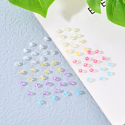 透明なアクリルビーズ  双円錐形  ミックスカラー  6x5.5mm  穴：2mm  360個/箱&nbsp;TACR-YW0001-6MM-01