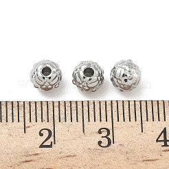 304ステンレススチールビーズ  ラウンド  ステンレス鋼色  5.5x5mm  穴：1.2mm&nbsp;STAS-D204-25P