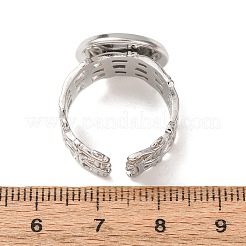 織り込みベゼル付き304ステンレススチール製カフリング部品  ラウンドパッドリングセッティング  ステンレス鋼色  14mm  17mm  トレイのサイズ：14mm&nbsp;SA-CBAD8FA-01P-04