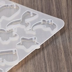 動物のイヤリングペンダント DIY シルエット シリコン型  レジン型  UVレジン用  エポキシ樹脂工芸品作り  透明  110x129x4mm  内径：13.5~33x16~25mm  穴：2mm&nbsp;LS-DIY-Q033-04B
