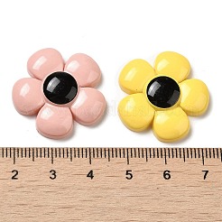 オペーク樹脂カボション  ジュエリー作りのための  ミックスカラー  花  24.5x25x5.5mm&nbsp;RESI-F050-06