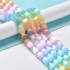 天然セレナイトビーズ連売り  染め  ドラム  ミックスカラー  12x8mm  穴：1mm  約32個/連  15.51~15.55インチ（39.4~39.5cm）&nbsp;G-F750-M