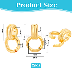 スターリングシルバーのツイスタークラスプ2個925個  リング  ゴールドカラー  14.5mm  2個/セット&nbsp;FIND-PH0026-17B-G