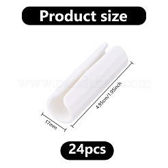 ABSプラスチックマットレスシート固定クリップ24個  コラム  ホワイト  49.5x17mm  内径：12mm&nbsp;FIND-DC0008-68
