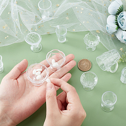 12個透明プラスチックフードプレイカップセット  シミュレーションミニチュアカップ  子供たちの粘土型のおもちゃ  透明  27~43x22~36x29~50mm  穴：1.5~1.8mm  12個/セット&nbsp;DIY-GA0003-21
