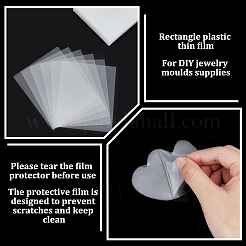 長方形のプラスチック薄膜  DIYジュエリーモールド用品用  ホワイト  80x64.5x0.3mm&nbsp;DIY-WH0259-56