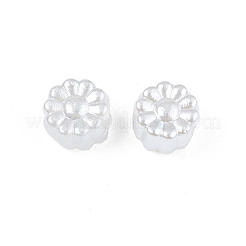 ABSプラスチックパール調ビーズ  花  乳白色  6x6x4mm  穴：1.8mm  約4200個/500g&nbsp;OACR-N008-116