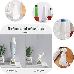 4個 4スタイル プラスチック製歯磨き粉絞り器  滑り止めマット付き  ミックスカラー  46~50x64~71x39~41mm  スロット：1.5x58mm&nbsp;AJEW-FH0001-73
