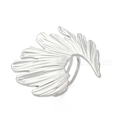 304ステンレススチール製不規則なカフリング  ステンレス鋼色  31.5x34mm  内径：17mm&nbsp;RJEW-D306-09P