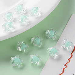 透明なアクリルビーズ  二層ビーズ  多面カット  スター  アクアマリン  10.5x11x7mm  穴：2mm  約1280個/500g&nbsp;TACR-S152-01A-SS2111