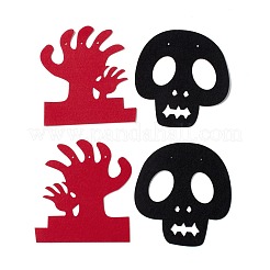 ハロウィンテーマのフェルトオーナメント13個。  ナイロンロープで  ハロウィン吊り飾り  パーティーギフトの家の装飾  ミックスカラー  159~171x155~170x1mm  穴：2.5mm&nbsp;DIY-B054-03