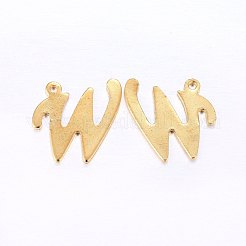ステンレスペンダント201個  文字L  ゴールドカラー  文字.w  14x15x1mm  穴：1mm&nbsp;STAS-O098-03G-W