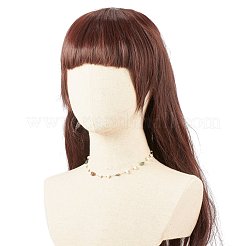 天然モスアゲート＆パールビーズネックレス  女性のための金メッキステンレススチールジュエリー  15.98~16.14インチ（40.6~41cm）&nbsp;NJEW-JN03894-01