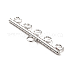 変色しない304ステンレススチールシャンデリア部品リンク  6ループコネクタ  ステンレス鋼色  7.5x27x1.5mm  穴：1.9mm&nbsp;STAS-E044-03P
