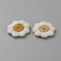 ポリエステルオーナメントアクセサリー  ミシンクラフト装飾  花  ホワイトスモーク  20x19x2mm&nbsp;DIY-WH0622-016E