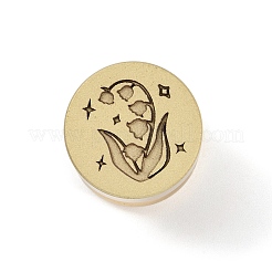 ワックスシーリング真鍮スタンプヘッド  ワックスシーリングスタンプ用  花  15x15mm  穴：7mm&nbsp;LS-STAM-P001-01G-16
