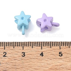 スプレー塗装された合金製チューブの留め具  スター  ミックスカラー  13x9x8mm  穴：1.6mm  内径：4.5~5mm&nbsp;AL-CBA5B8E-03