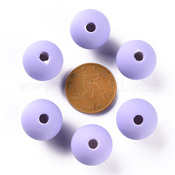 アクリルビーズ  ラバー加工スタイル  片穴  ラウンド  ライラック  16mm  穴：3.5mm&nbsp;OACR-S039-05-47