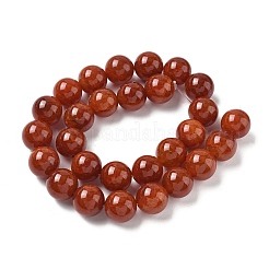 天然石クラック瑪瑙ビーズ連売り  ラウンド  染め  レッド  14mm  穴：1.6mm  約28個/連  15.35''（39センチメートル）&nbsp;G-I394-B15-14mm