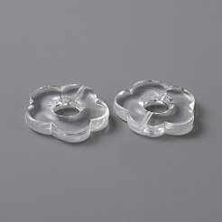 アクリルビーズ  天然石風  片穴  花  透明  26x27x5mm  穴：1.6mm&nbsp;LS-MACR-WH0007-26B