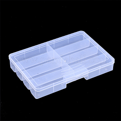 プラスチックビーズ収納ケース  8のコンパートメント  長方形  透明  27x19x4.5cm  コンパートメント：132x45mm&nbsp;CON-Q031-04A