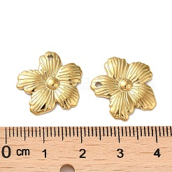 304ステンレスペンダント  花のチャーム  18KGP本金メッキ  17x18x2mm  穴：1.4mm&nbsp;STAS-Q252-03G