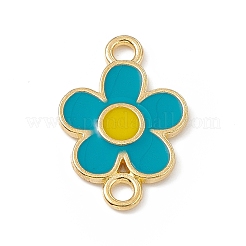 合金コネクタチャーム  エナメル  花のリンク  ライトゴールド  ミックスカラー  18.5x12.5x1.5mm  穴：1.8mm&nbsp;FIND-C019-26KCG