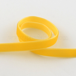 1-1/2インチの片面ベルベットリボン  ゴールド  1-1/2インチ（38.1mm）  約25ヤード/ロール（22.86メートル/ロール）&nbsp;OCOR-R019-38.1mm-019