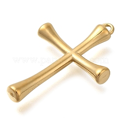 304ステンレスペンダント  クロスチャーム  14KGP本金メッキ  26x17x3mm  穴：1mm&nbsp;STAS-P369-02G