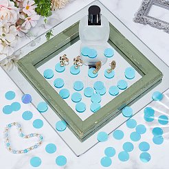 80g PVCプラスチックペンダント  フラットラウンド  ターコイズ  20x0.3mm  穴：1.1mm&nbsp;FIND-SC0020-95C