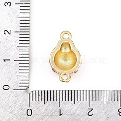 真鍮エナメル昆虫コネクターチャーム  赤いテントウムシのリンク  長持ちメッキ  ラックめっき  鉛フリー＆カドミウムフリー  18KGP本金メッキ  18x11x6mm  穴：2mm&nbsp;KK-L275-64G-02