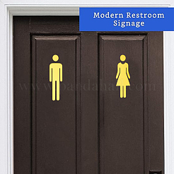アクリルトイレサインステッカー  公衆トイレの看板  壁のドアの付属品の印のため  オレンジ  17~100x17~42.5x0.8mm&nbsp;DIY-WH0569-66A-03