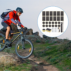 自転車タイヤアクセサリーキット  タイヤ取り外しツールを含む  修復パッチ  ポンプニードルノズルアダプター  ミックスカラー&nbsp;TOOL-GO0001-01