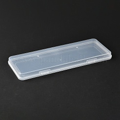 長方形ポリプロピレン（pp）プラスチックボックス  ビーズ保存容器  ヒンジ付き蓋付き  透明  10.3x26.5x1.8cm  内径：9.3x25.9のCM&nbsp;CON-Z003-04