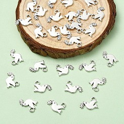 チベット風アロイペンダント30個  枝を持つ鳩  アンティークシルバー  13x16mm&nbsp;TIBEP-YW0002-18