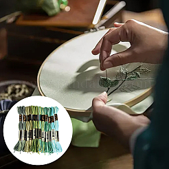 6層ポリエステル刺繍フロス  クロスステッチの糸  セグメント染めグラデーションカラー/クリスマス/秋カラーシリーズ  カラフル  0.5~1mm  約8.75ヤード（8m）/バンドル  12束/セット&nbsp;OCOR-WH20074-15N