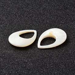 天然淡水シェルのペンダント  ティアドロップ  小麦  25x18x3.3~4mm  穴：10.5x13.5mm&nbsp;SHEL-Z001-04A