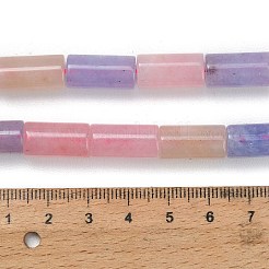 天然の天然翡翠ビーズ連売りを染めた  コラム  ミックスカラー  16x8.5mm  穴：1.5mm  約23個/連  14.96インチ（38cm）&nbsp;G-C285-B01-01
