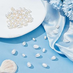 54個 3スタイル 天然養殖淡水パールビーズ  ライス＆ティアドロップ  ホワイト  4~9x5~7mm  穴：0.8mm&nbsp;PEAR-AR0001-01