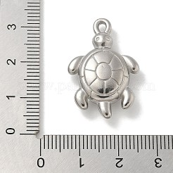 変色防止304ステンレススチールペンダント  亀のチャーム  ステンレス鋼色  28.5x19x7mm  穴：1.6mm&nbsp;STAS-Q334-47P