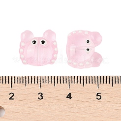 透明ガラスビーズ  手描きのビーズ  カニ  パールピンク  12.5x14x7mm  穴：1mm&nbsp;GLAA-B024-01B