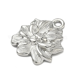 304ステンレスペンダント  花のチャーム  ステンレス鋼色  23.5x19.5x3mm  穴：2mm&nbsp;STAS-C168-02D-P