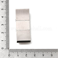 304ステンレススチール製マグネット留め具  長方形  ステンレス鋼色  42.5x16.5x5.5mm  穴：3.5x15mm&nbsp;STAS-D382-06A-P